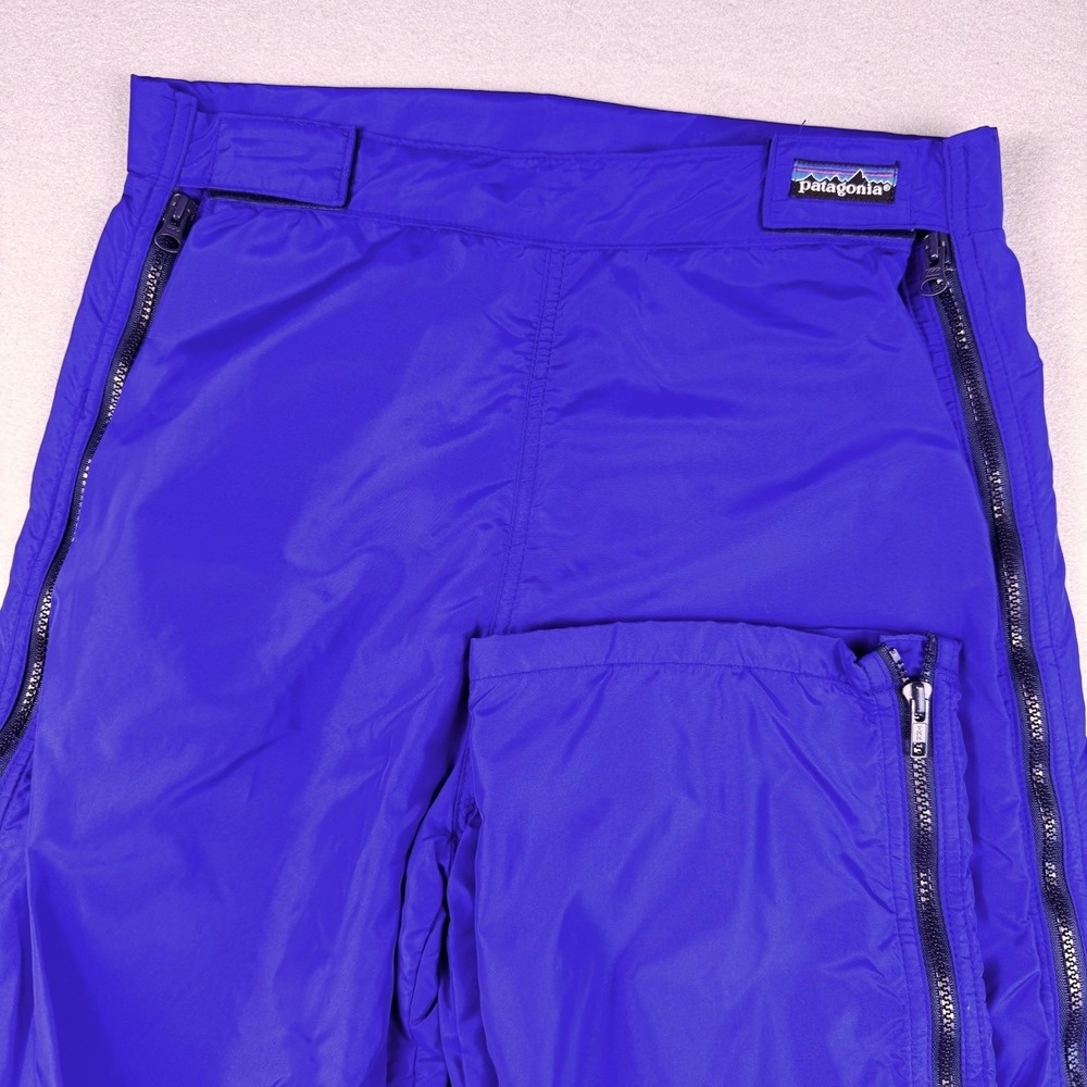 Vintage Patagonia Fleece Lined Nylon Wind Pants Sm Made In USA Purple Snow Ski
